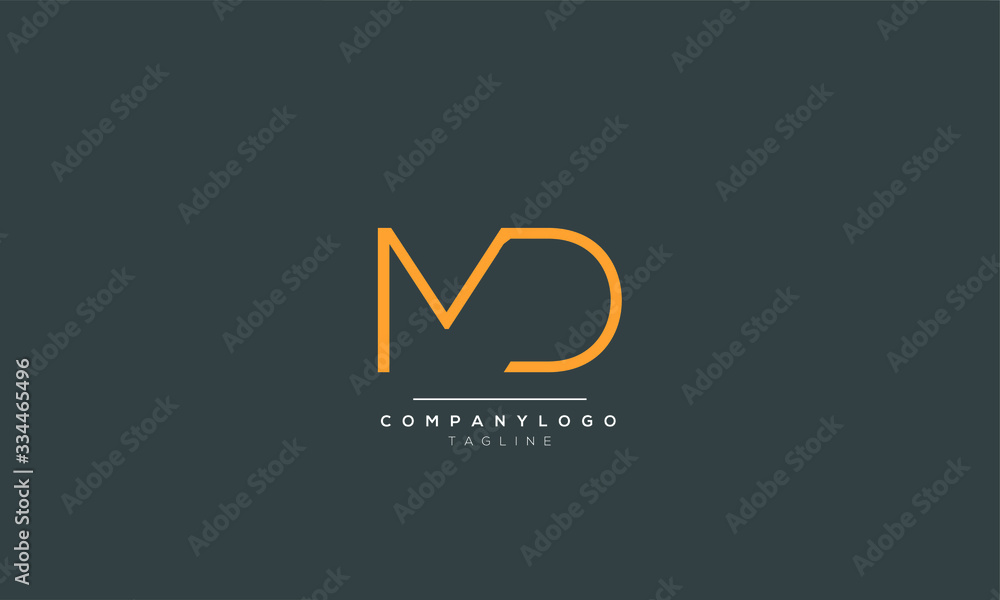 MD DM D M Letter Logo Alphabet Design Template Vector Stock Vector ...