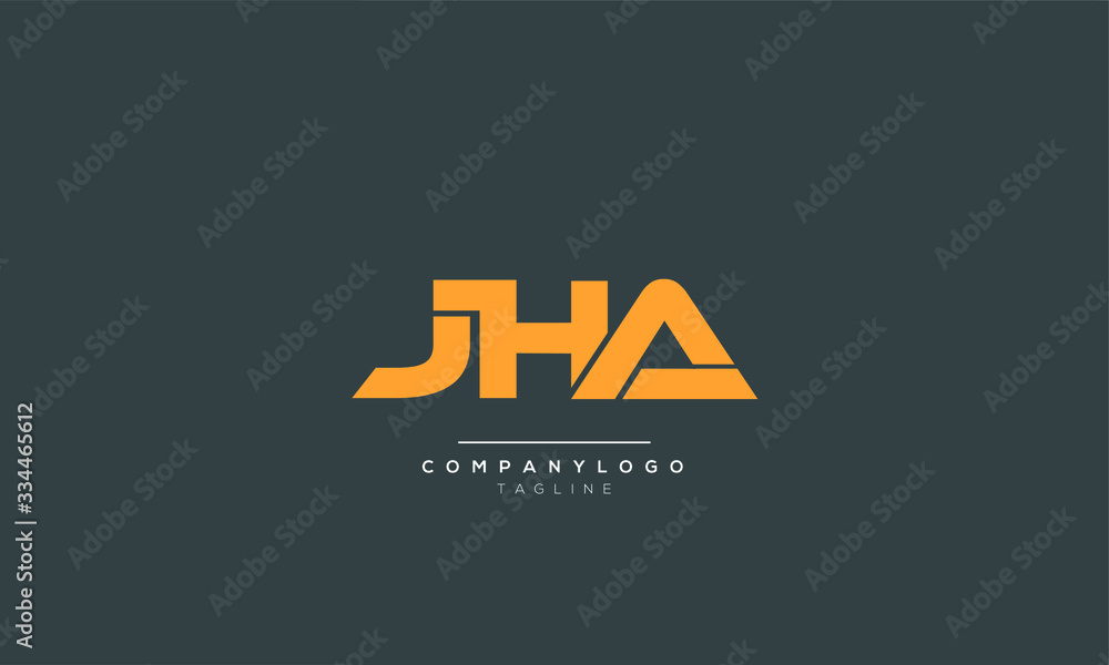 JHA J H A Letter Logo Alphabet Design Template Vector