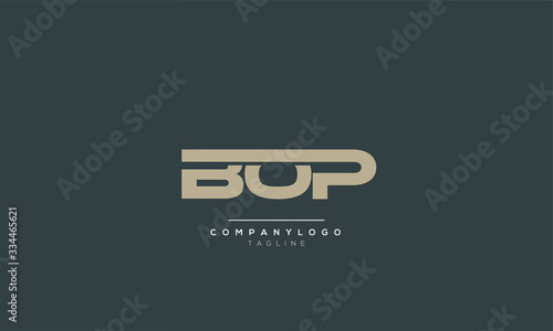Tableau sur toile BOP B O P Letter Logo Alphabet Design Template Vector