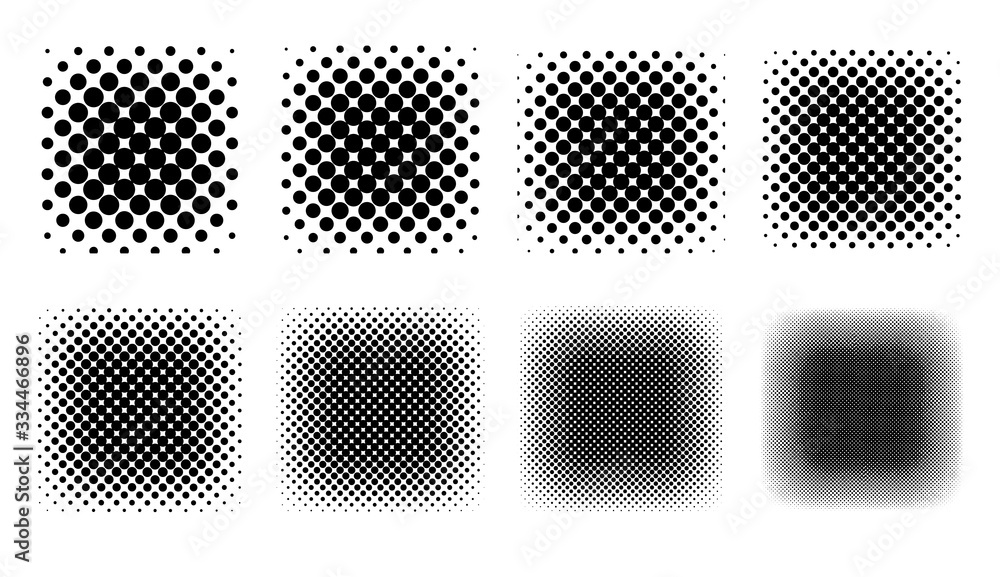 Halftone Set Placed on a white background Can expand, vector.