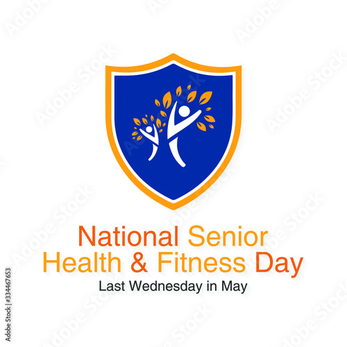 Free Download Vector illustration on the theme of National Senior Health and fitness day observed each year on last Wednesday in May. - GFXLoad