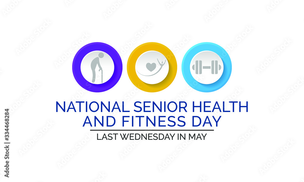 Vector illustration on the theme of National Senior Health and fitness day observed each year on last Wednesday in May. Vector illustration on the theme of National Senior Health and fitness day observed each year on last Wednesday in May.