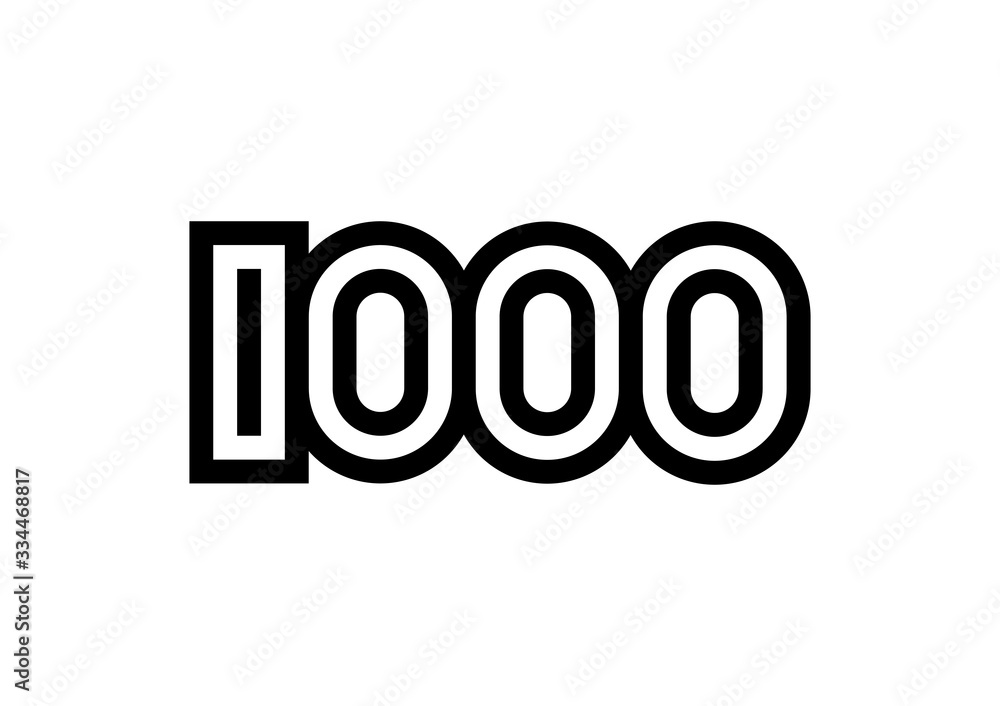 Number 1000 vector icon design Number 1000 vector icon design