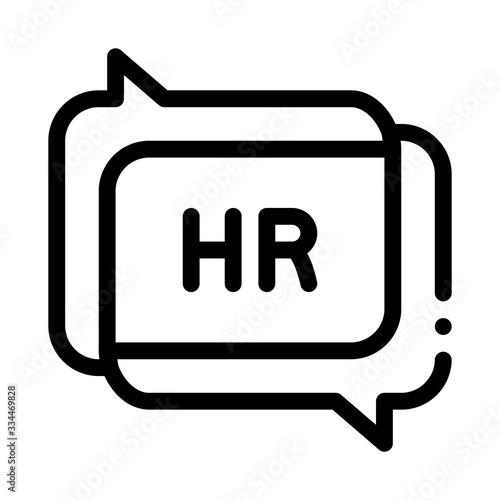 chat message hr icon vector. chat message hr sign. isolated contour symbol illustration