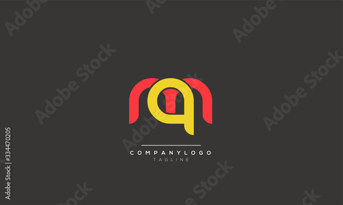 mq qm q m Letter Logo Alphabet Design Template Vector photo