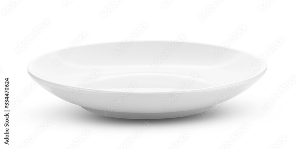 empty white plate on white background empty white plate on white background