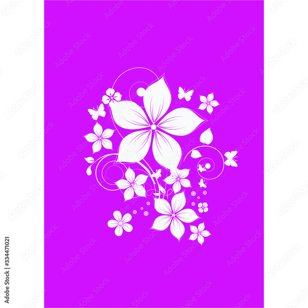 Pink abstract floral background with flowers Pink abstract floral background with flowers