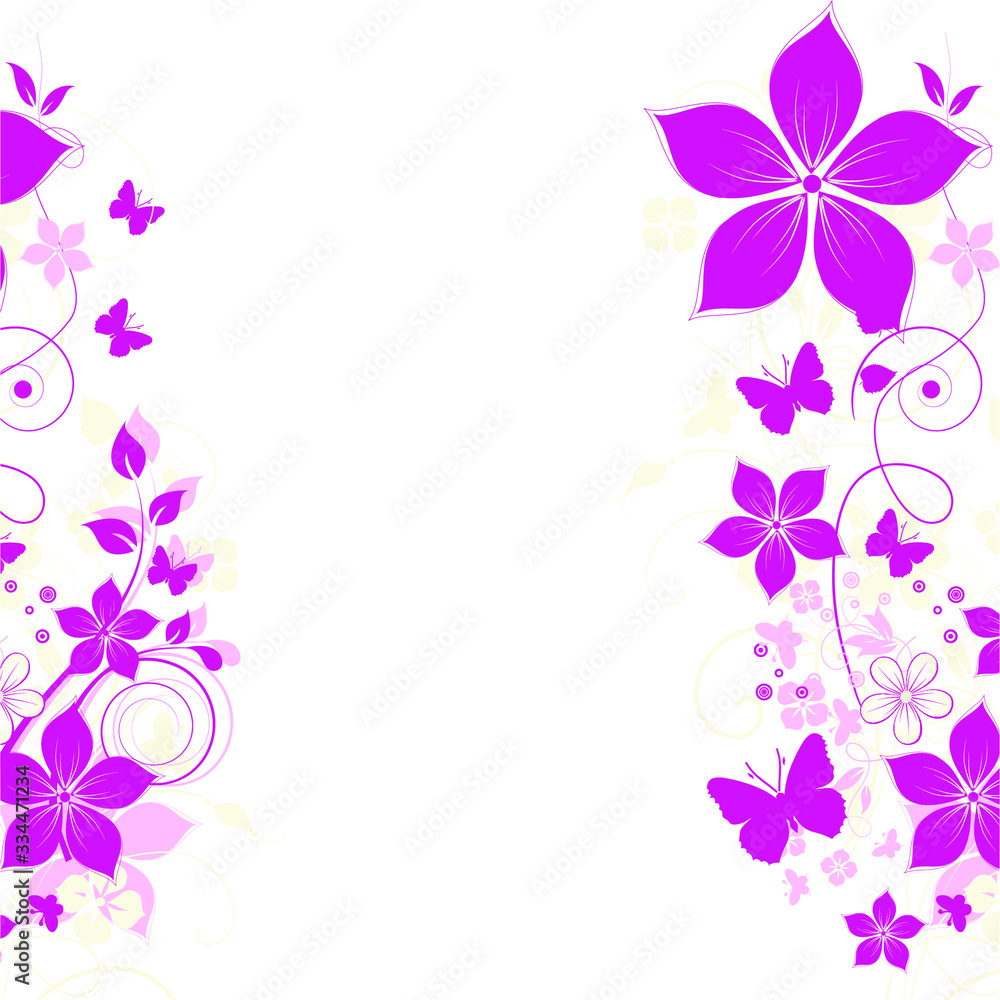 abstract floral background with flowers and butterflies abstract floral background with flowers and butterflies