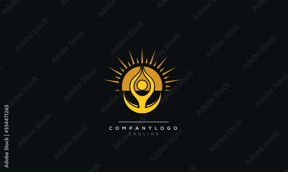 Naklejka premium An abstract yoga logo design template