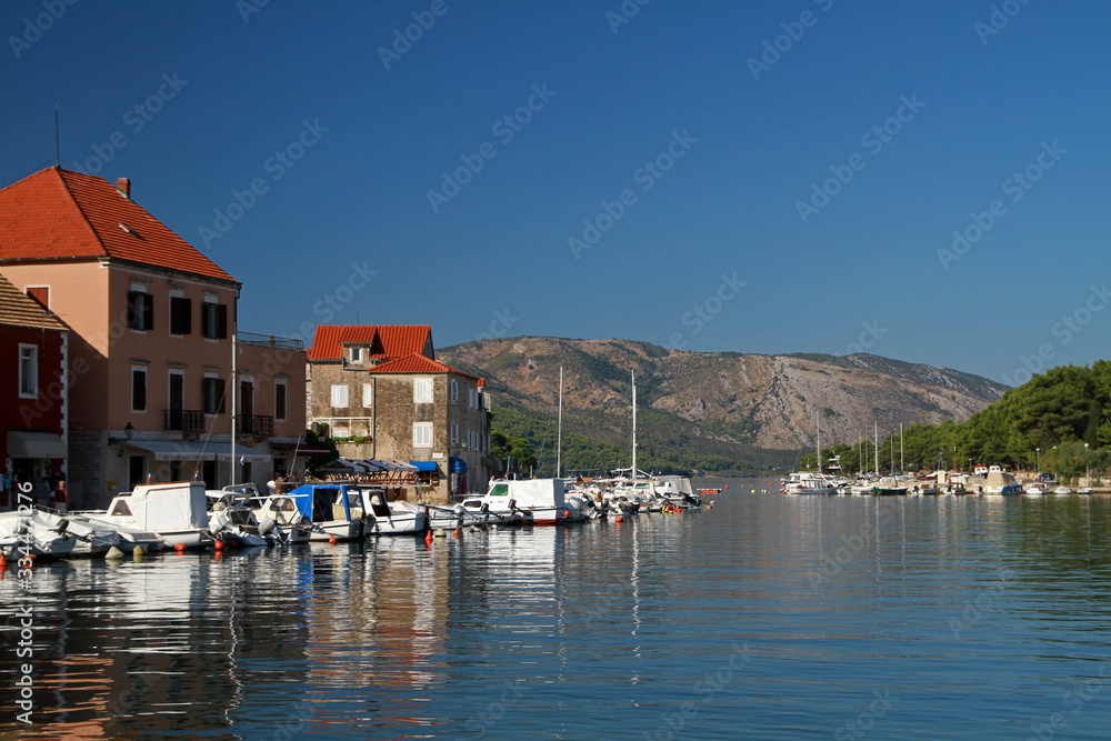 Old harbour in Stari Grad on Hvar Island, Croatia