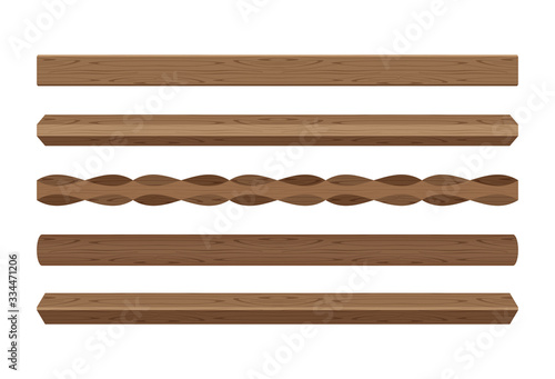 wooden lath different dark brown color isolated on white, wooden slat poles brown, lath wood for home decoration, wood slat posts, set of vertical slats plank, lumber wood brown, beautiful wooden dark