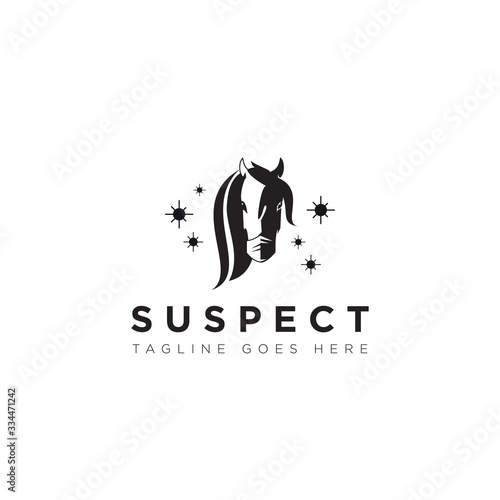 suspect logo, with head horse and virus vector