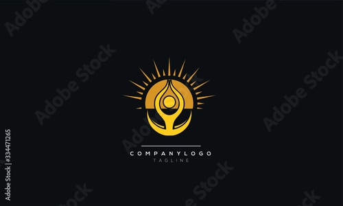 An abstract yoga logo design template