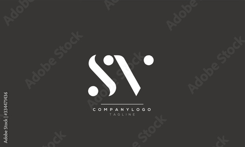SV VA A S Letter Logo Alphabet Design Template Vector