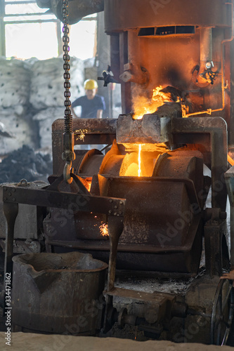 Casting, melting, molding and foundry. The most widely used non reusable mold method is sand casting a process in which specially treated sand is rammed around the pattern and placed in a support.
