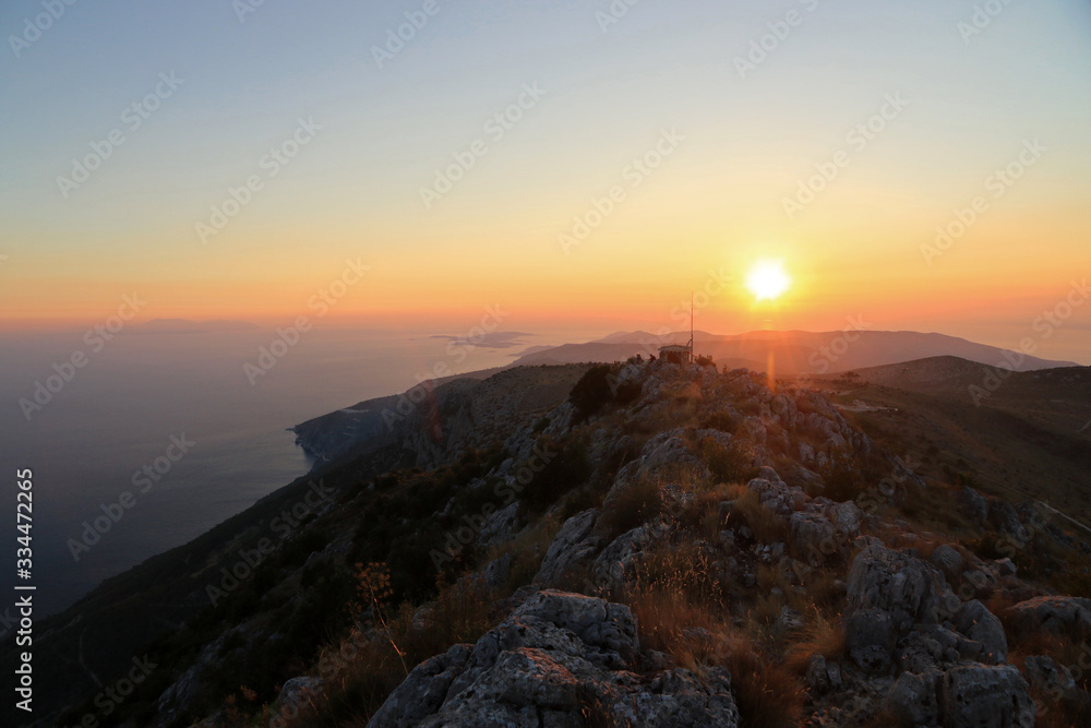 Landscape of Paklinski islands, view from St. Nikola peak, highest peak of Hvar island, Croatia Landscape of Paklinski islands, view from St. Nikola peak, highest peak of Hvar island, Croatia