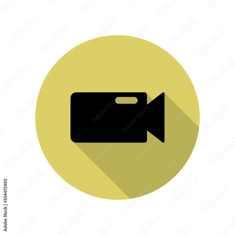 camera long shadow icon. Simple glyph, flat vector of web icons for ui and ux, website or mobile application