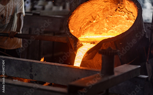 Bilde på lerret Casting, melting, molding and foundry