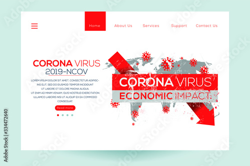 Creative Website template of (Corona virus - economic impact ),Vector illustration.