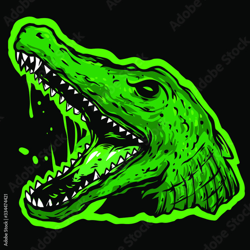 Fotografia crocodile  head vector logo mascot design