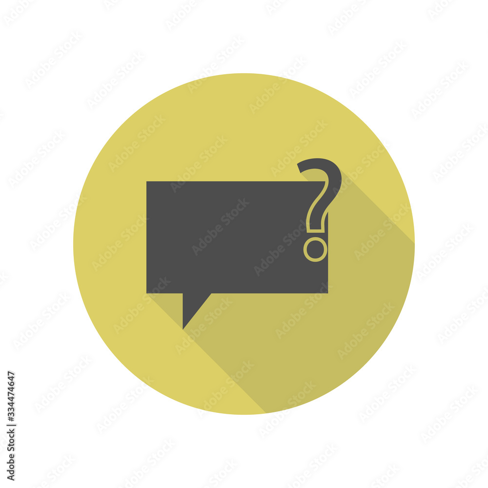 bubbles communicating with the question long shadow icon. Simple glyph, flat vector of web icons for ui and ux, website or mobile application bubbles communicating with the question long shadow icon. Simple glyph, flat vector of web icons for ui and ux, website or mobile application