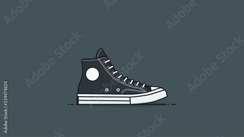 hi classic sneakers flat design vector illustration