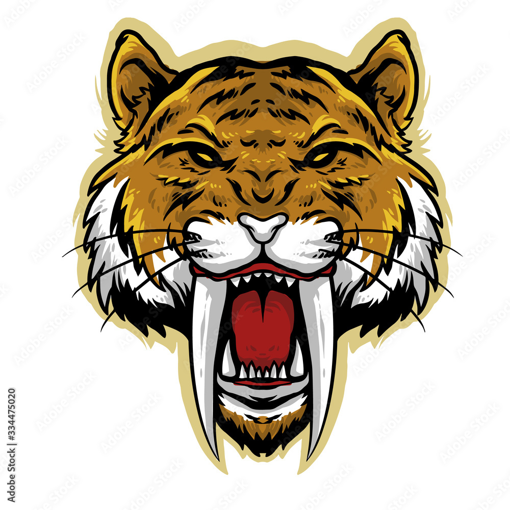 tiger head vector logo mascot design