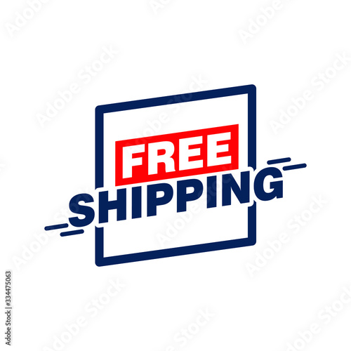 Free shipping sticker isolated on white background. Vector illustration