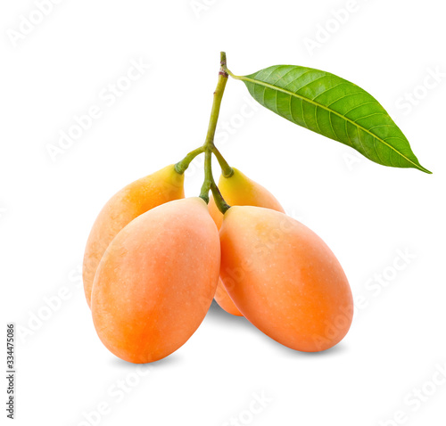 фотографія Closeup sweet Marian plum thai fruit isolated on white background (Mayongchid Ma