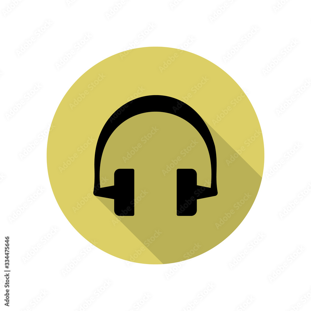 headphones long shadow icon. Simple glyph, flat vector of web icons for ui and ux, website or mobile application headphones long shadow icon. Simple glyph, flat vector of web icons for ui and ux, website or mobile application