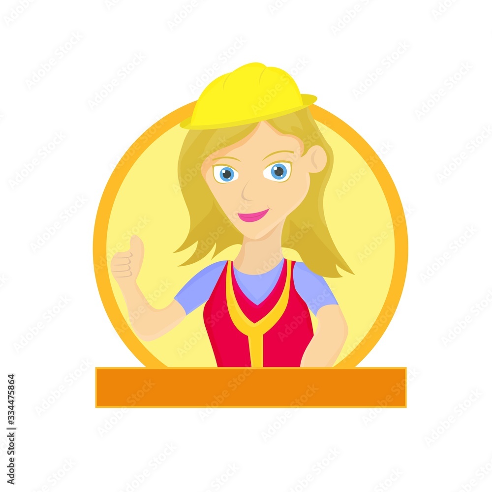 Illustration vector design of Female architect mascot logo