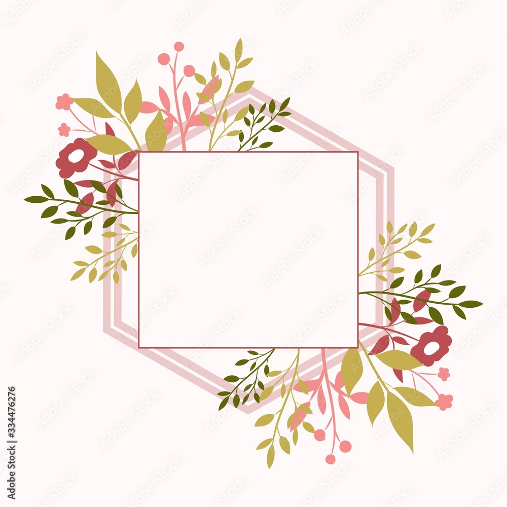 frame with floral elements.