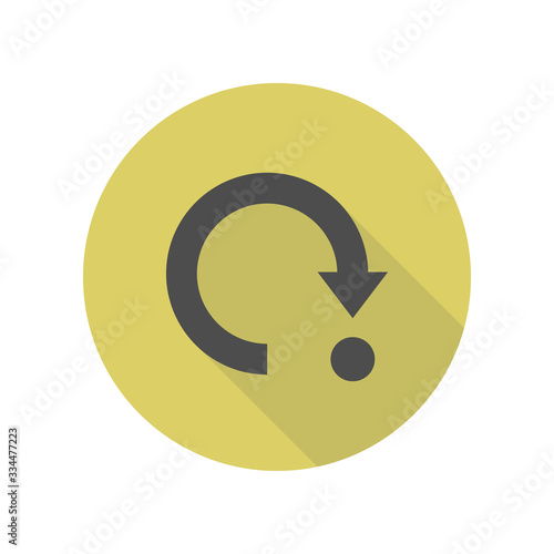 return sign long shadow icon. Simple glyph, flat vector of web icons for ui and ux, website or mobile application