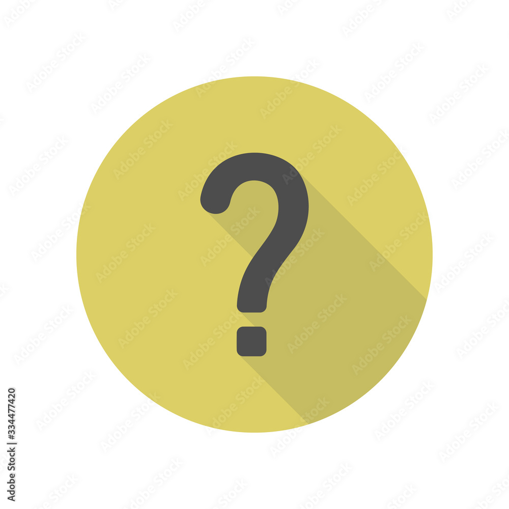 question mark long shadow icon. Simple glyph, flat vector of web icons for ui and ux, website or mobile application