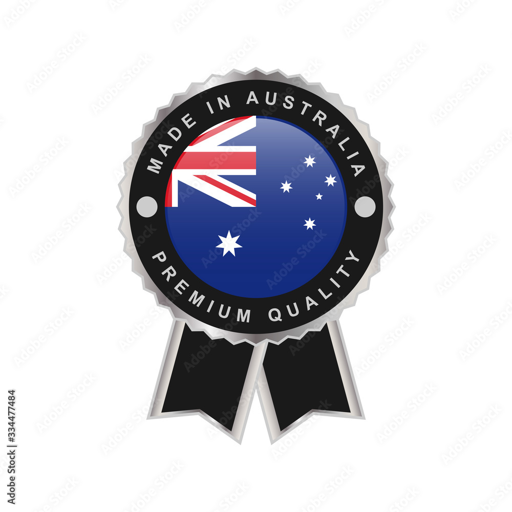 Made in australia emble badge label illustration template design Made in australia emble badge label illustration template design