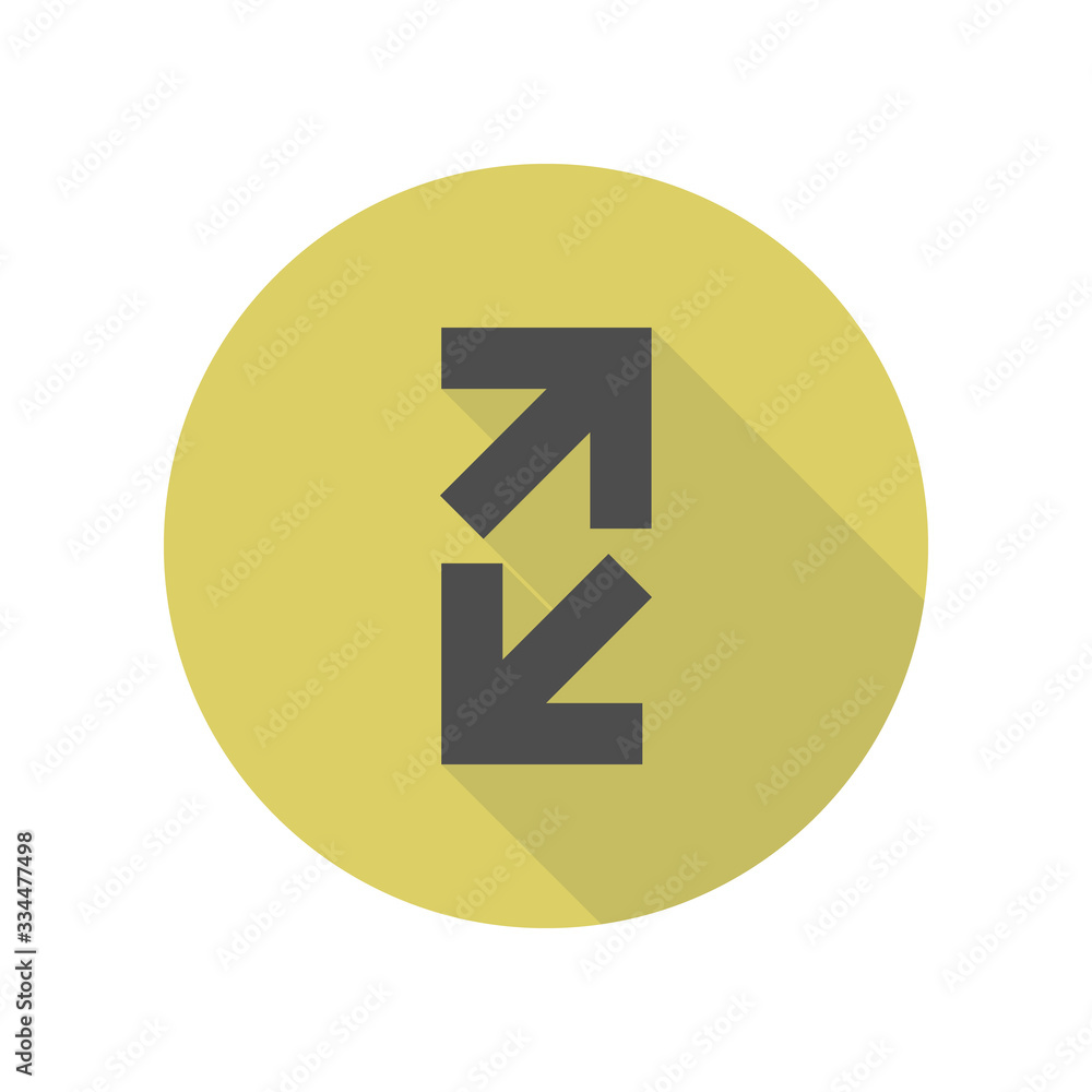 open arrows long shadow icon. Simple glyph, flat vector of web icons for ui and ux, website or mobile application open arrows long shadow icon. Simple glyph, flat vector of web icons for ui and ux, website or mobile application