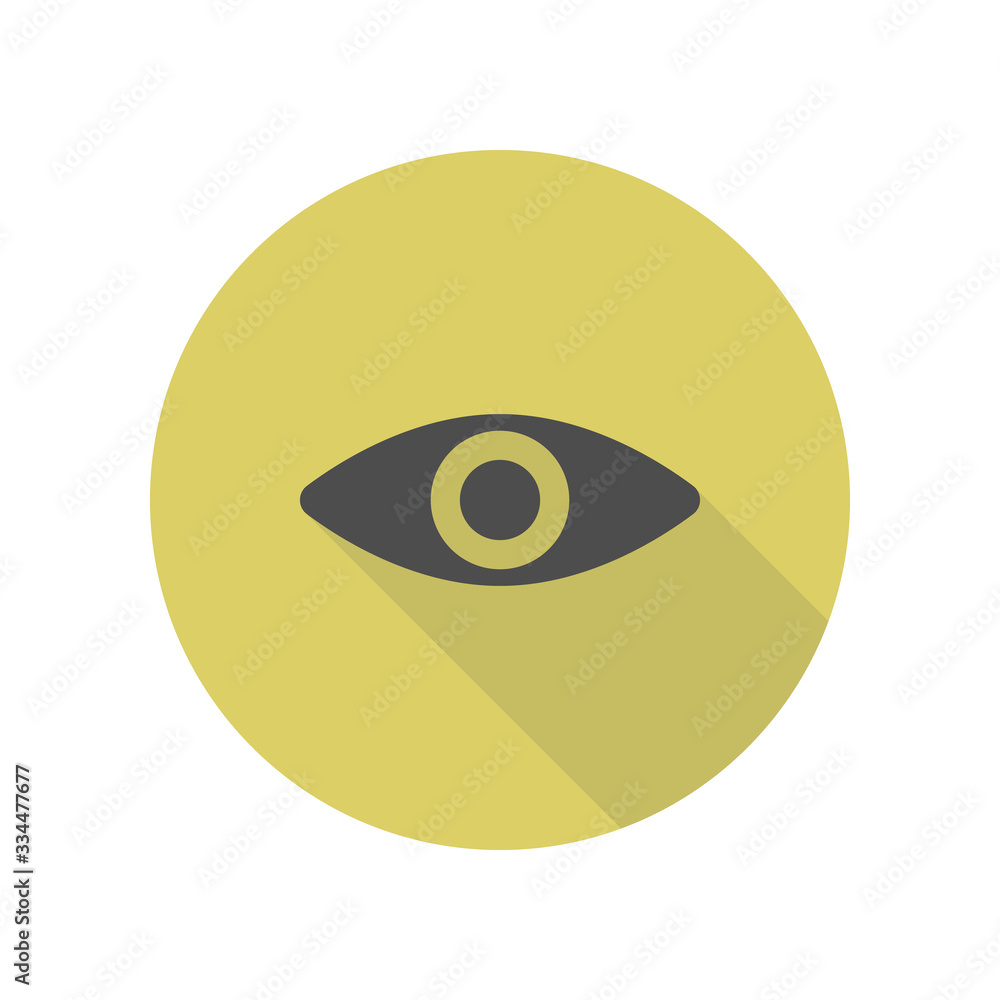 eye long shadow icon. Simple glyph, flat vector of web icons for ui and ux, website or mobile application eye long shadow icon. Simple glyph, flat vector of web icons for ui and ux, website or mobile application