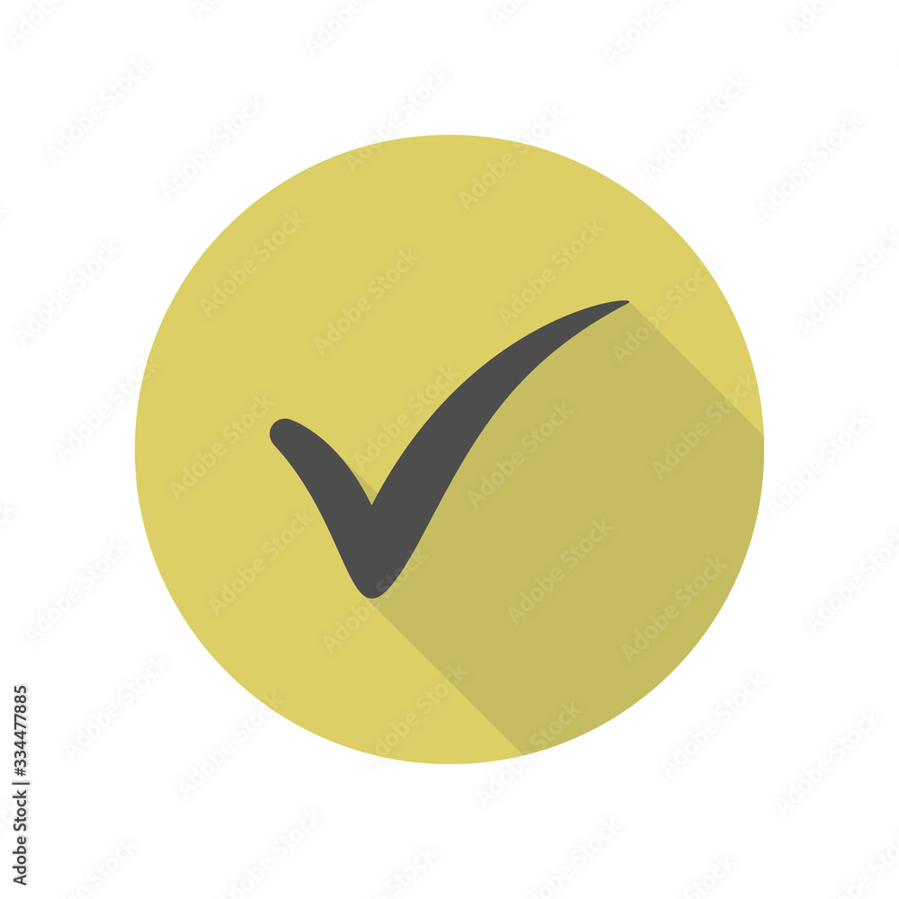 check mark long shadow icon. Simple glyph, flat vector of web icons for ui and ux, website or mobile application check mark long shadow icon. Simple glyph, flat vector of web icons for ui and ux, website or mobile application