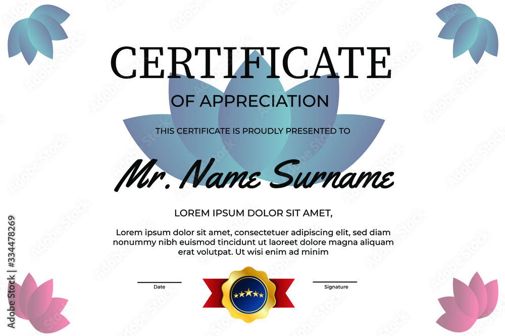 Certificate of appreciation Template diploma currency border.