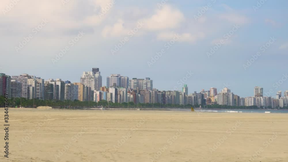 empty beach in Santos Brazil on corona virus lockdown empty beach in Santos Brazil on corona virus lockdown