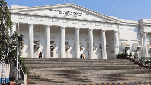 Mumbai, Maharastra/India- March 28 2020: Greek building of Central Library constructed in white marble.