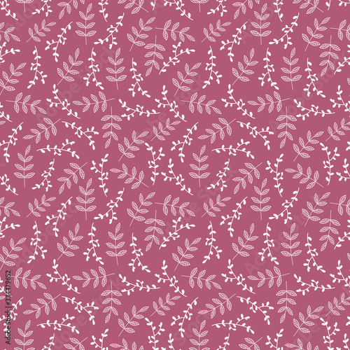  Seamless pattern with mini branches for textile desing