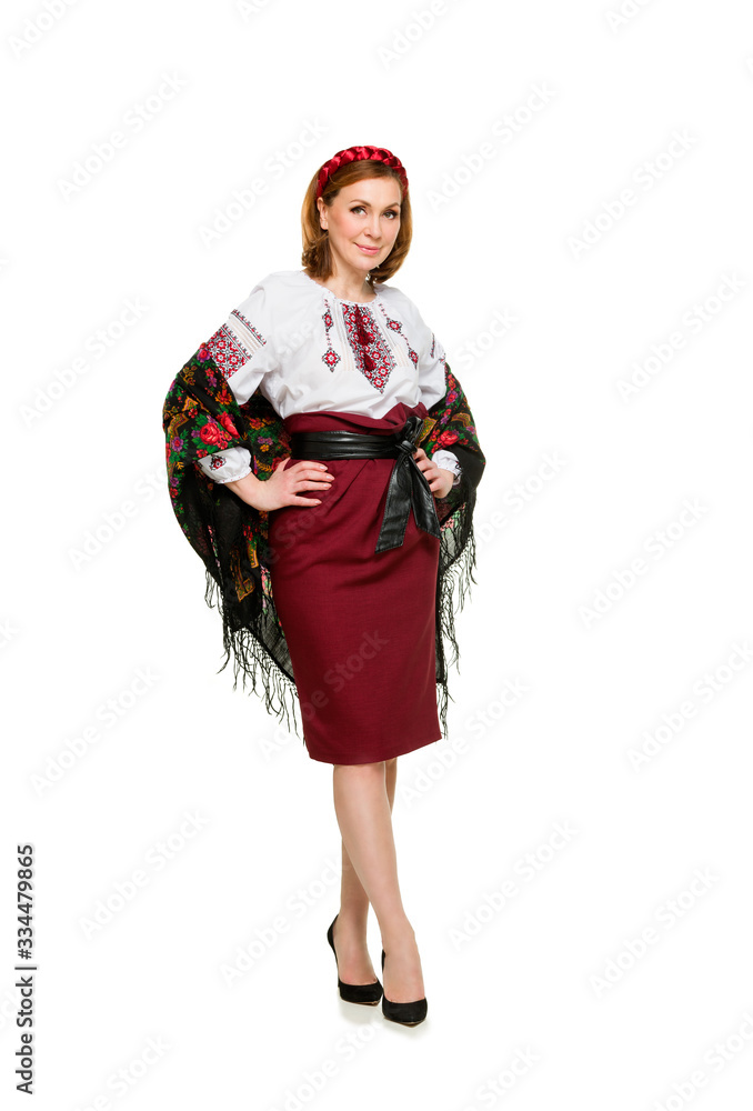 Portrait of adult woman in traditional ukrainian style Portrait of adult woman in traditional ukrainian style
