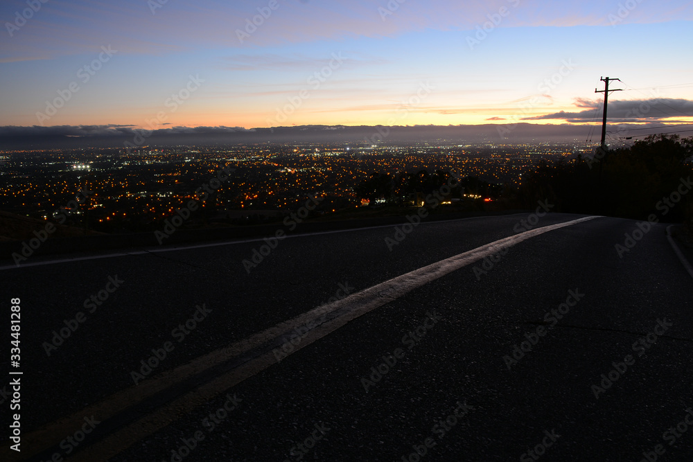 SAN JOSE, CALIFORNIA, USA - OCTOBER 19, 2019: Beautiful city view from Sierra Vista Open Space Preserve SAN JOSE, CALIFORNIA, USA - OCTOBER 19, 2019: Beautiful city view from Sierra Vista Open Space Preserve