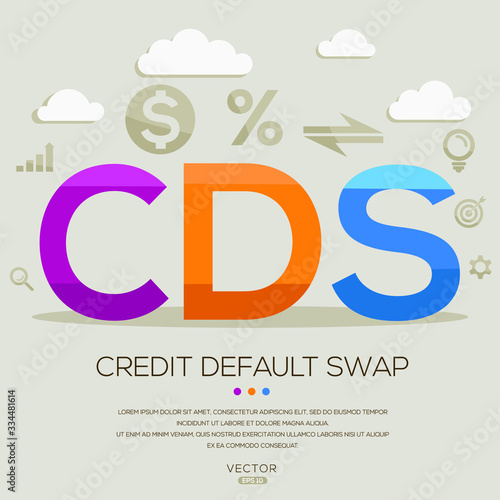  CDS mean (credit default swap) ,letters and icons,Vector illustration.