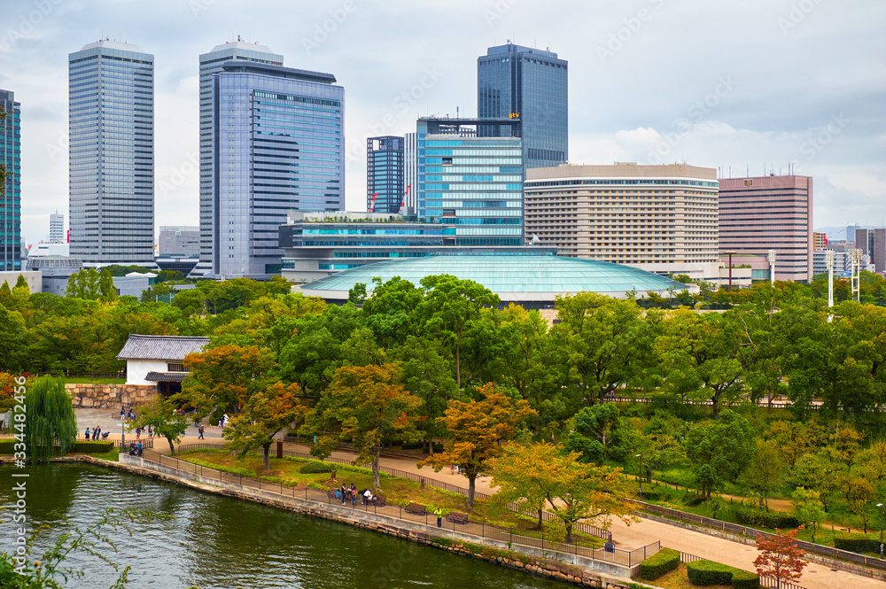 The Osaka Business Park near Osaka Castle Park. Japan