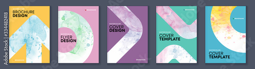 Watercolor A4 booklet colorful light cover bundle set