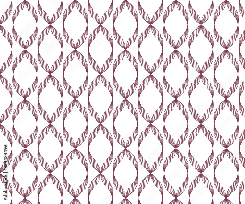 Fototapeta premium Linear vector pattern, repeating petals