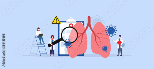 Coronavirus Covid 2019. Doctors. Lungs, pneumonia. Vector icon