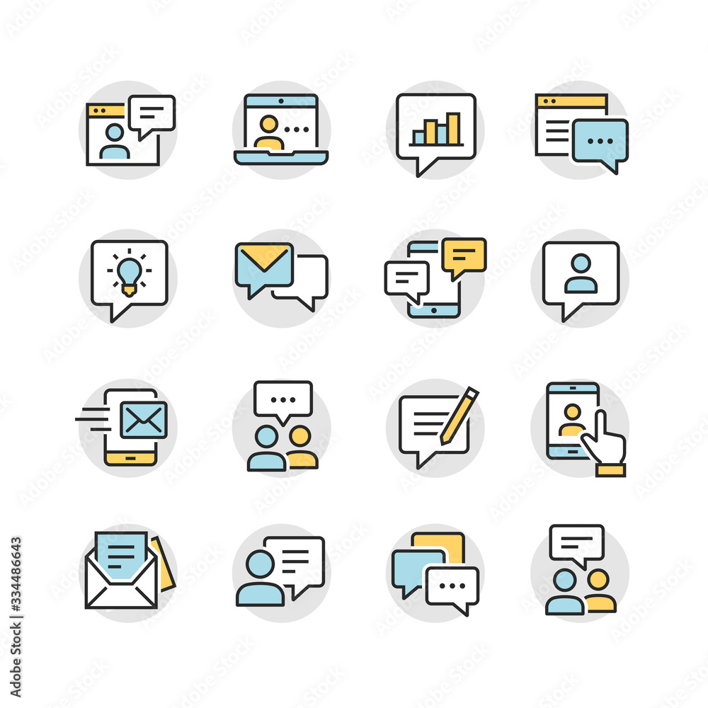 Vector icons set of communication Vector icons set of communication